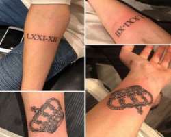 The star engraved two tattoos on his forearm.